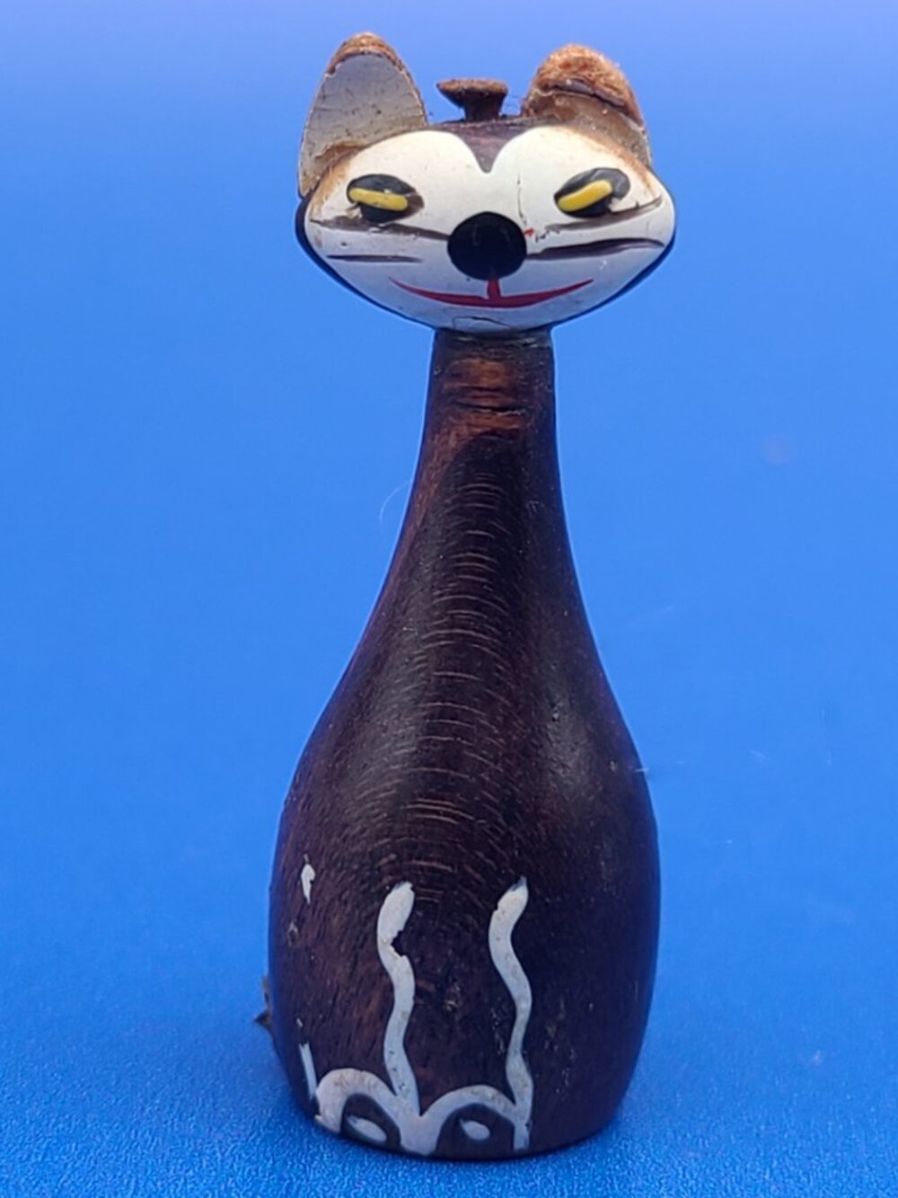 MCM Barware Wood Cheeky Cat Corkscrew plus Japan Miniature Cat AS IS - Picture 11 of 17
